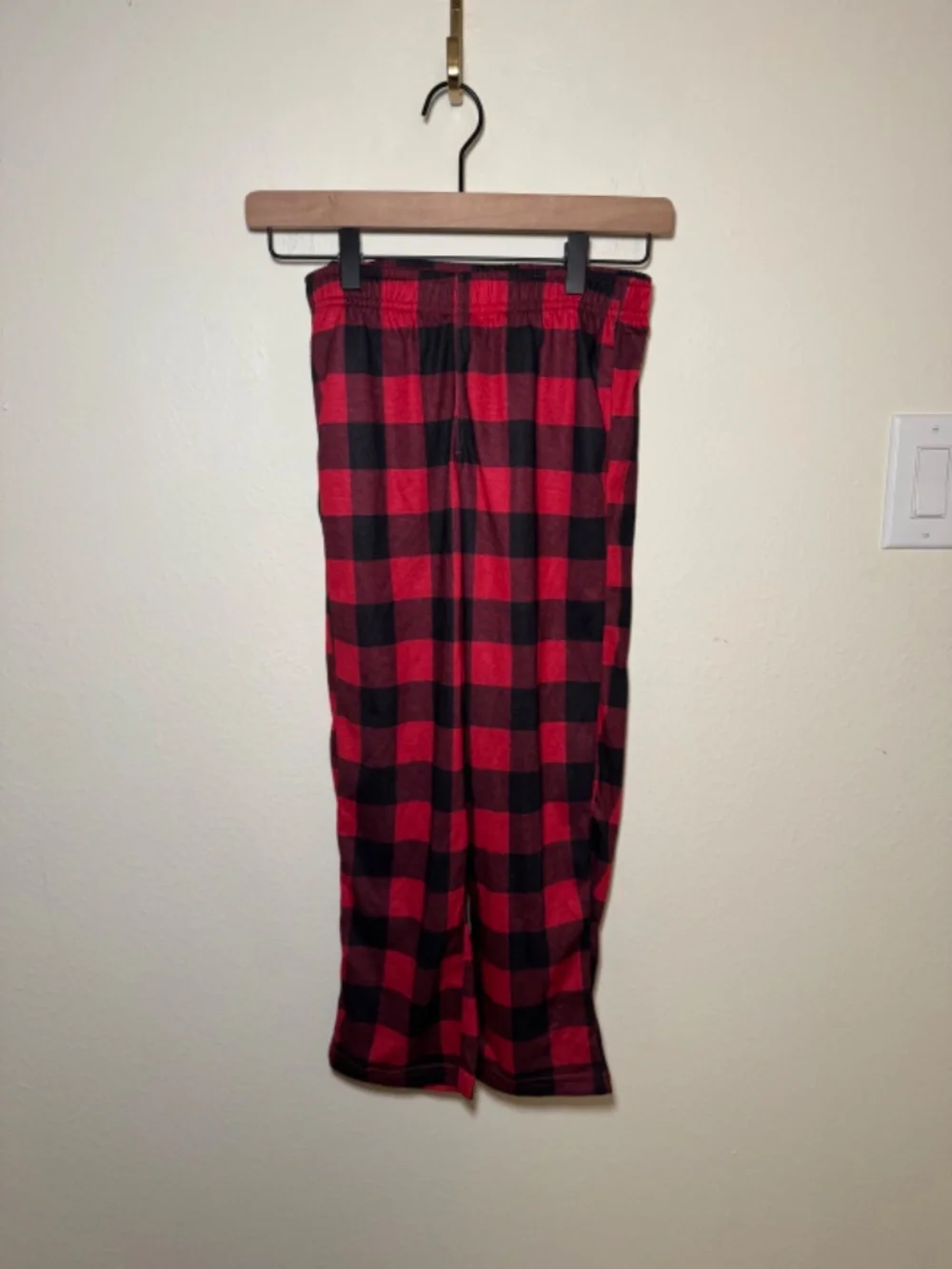 Sonoma Kids Buffalo Plaid Pajama Pants Size Small 7/8 Red Black Sleepwear